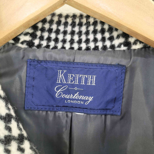 KEITH courtenay london   千鳥格子柄 ウールナイロン ダブル ステンカラーコート メンズ